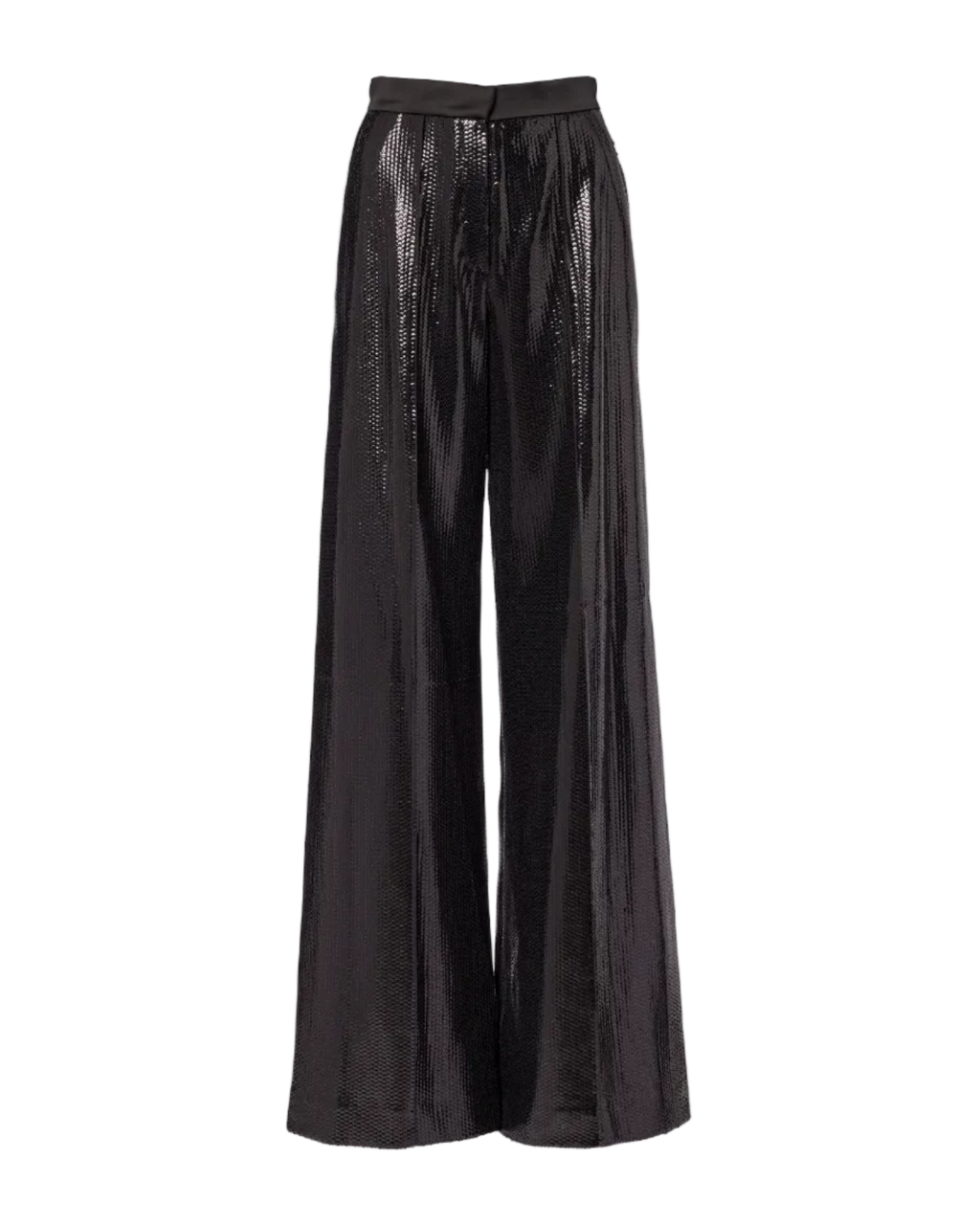 Sequined Satin Wide-Leg Pants