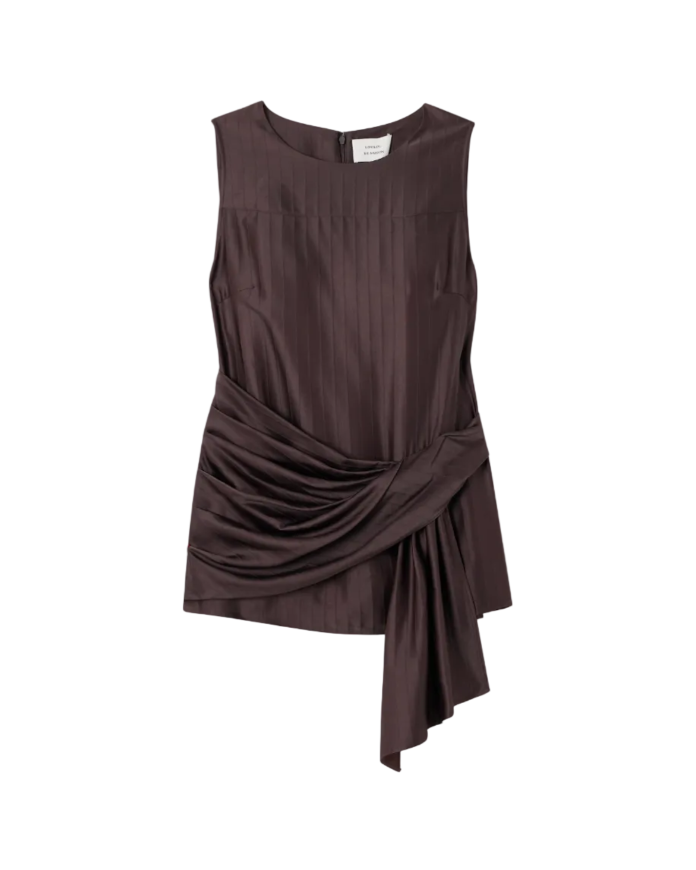 Fonda Draped Paneled Satin Top