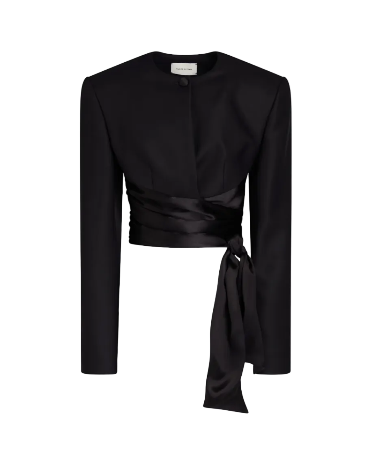 Cropped Silk Grain de Poudre Jacket