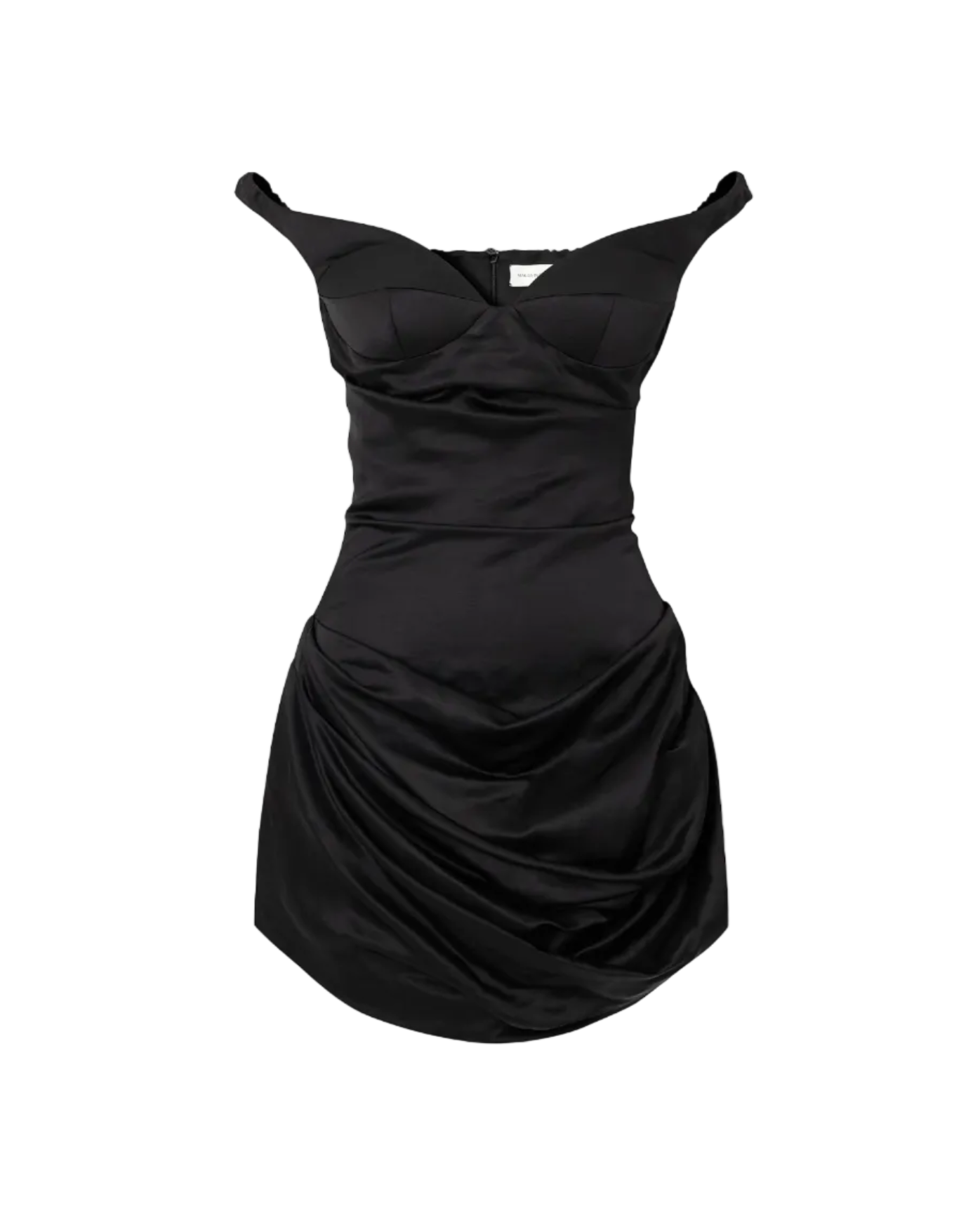 Off-the-shoulder Ruched Satin Dress