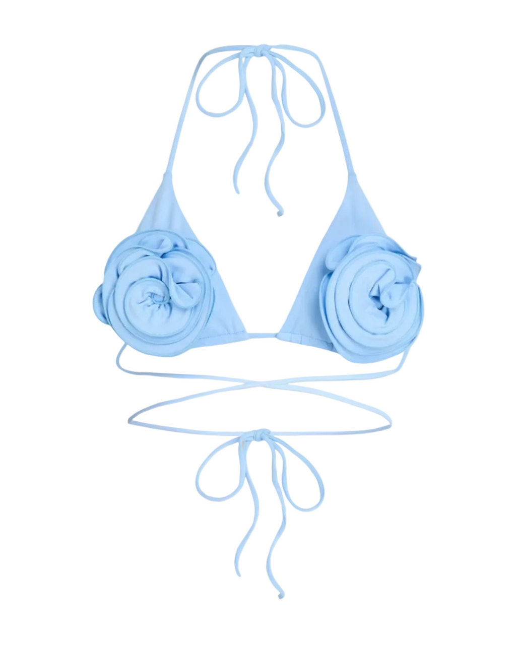 Triangle Bikini Top with Roses