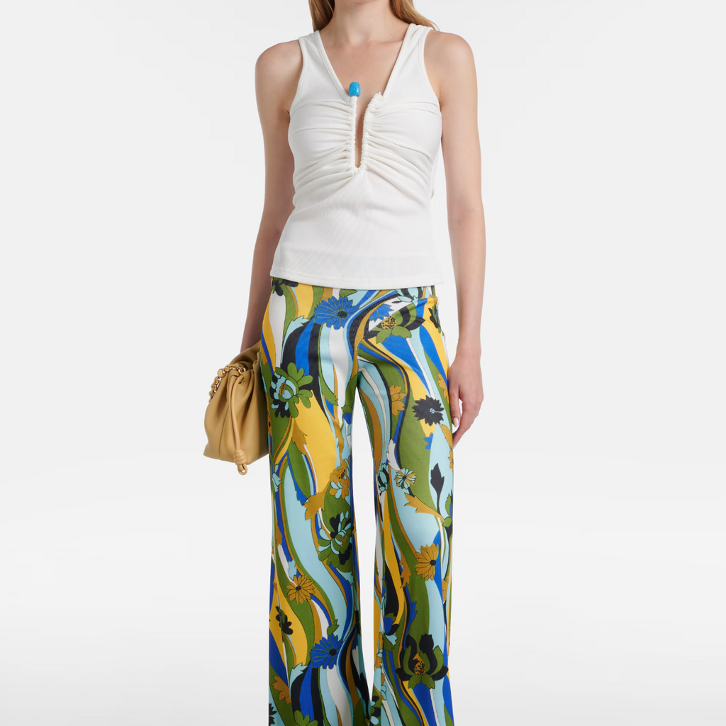 White Crystal Pin Tank Top