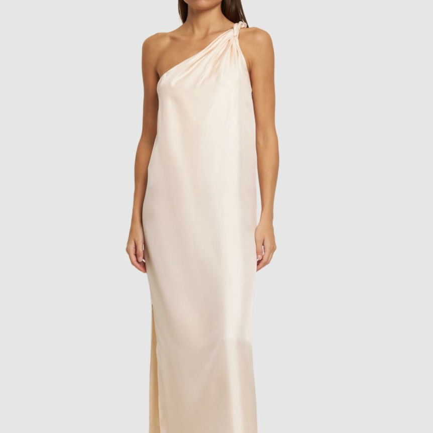 Adela Asymmetrical Silk Twill Dress