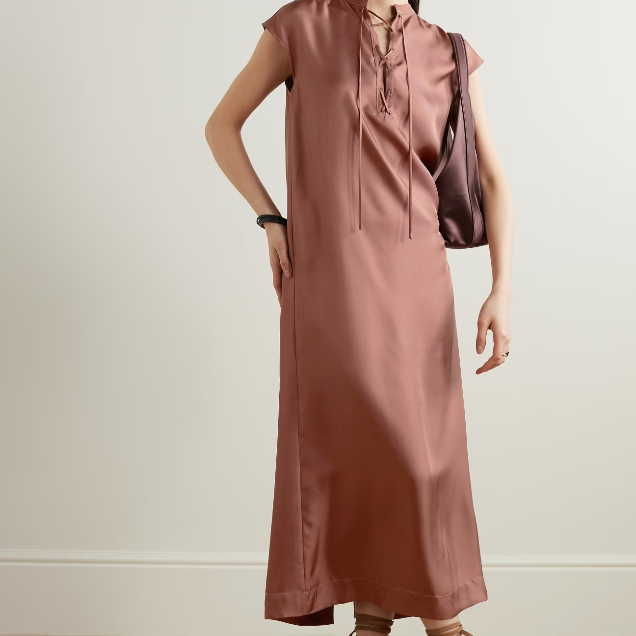 Demeter Silk Twill Midi Dress