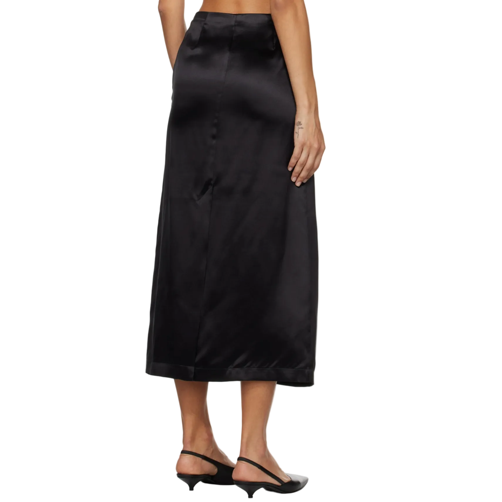 Lys Silk-Blend Satin Skirt