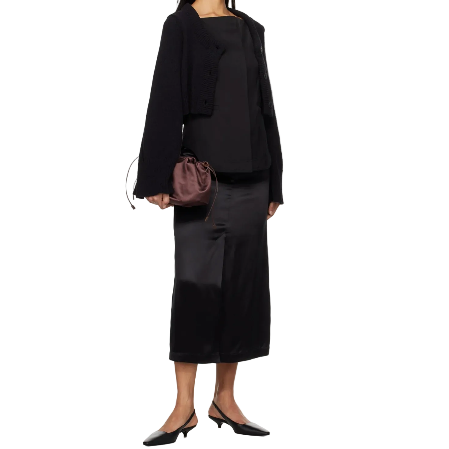 Lys Silk-Blend Satin Skirt