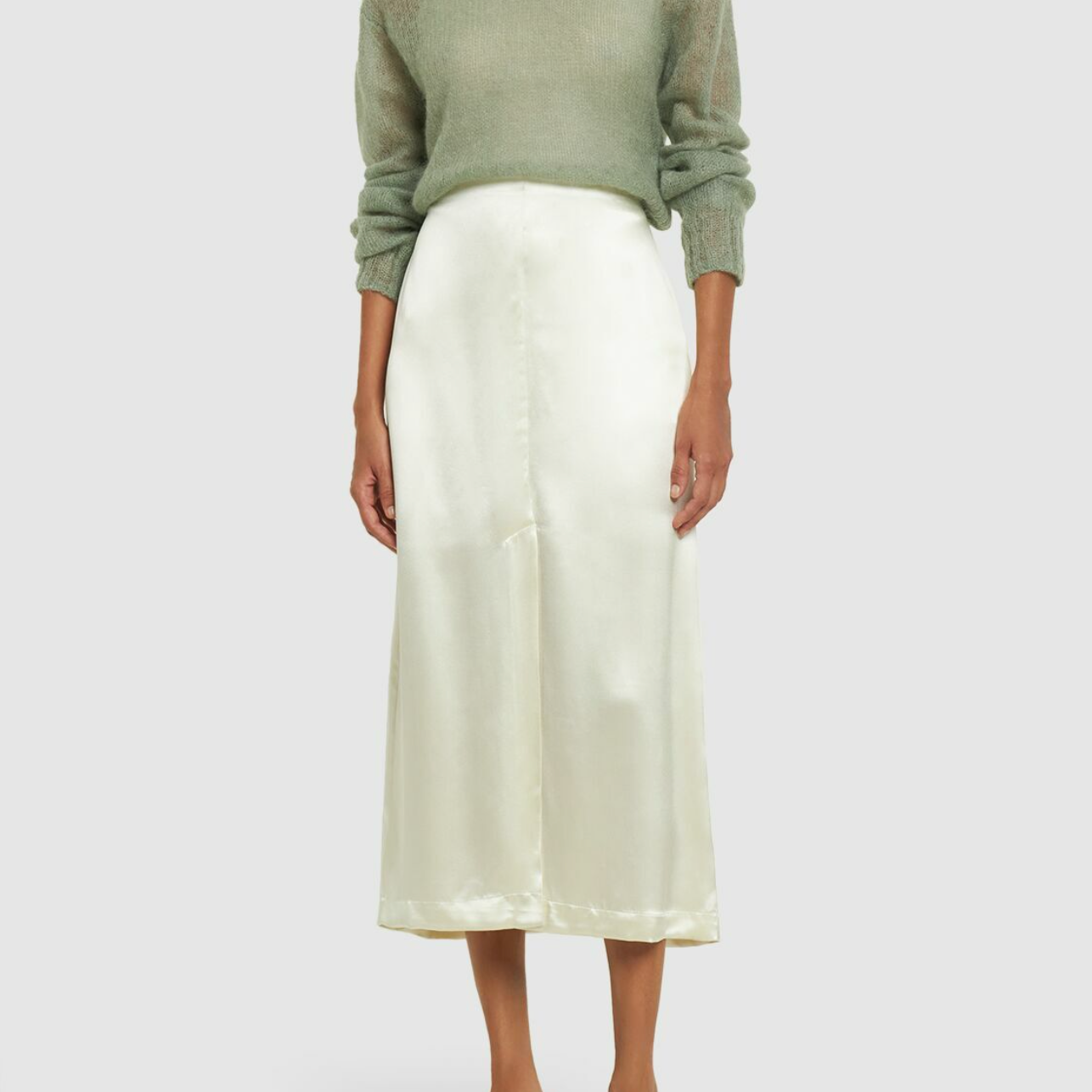 Lys Silk-Blend Satin Skirt