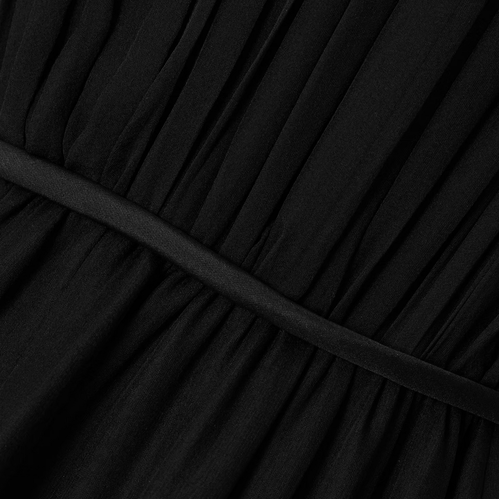 Layered Satin-Trimmed Silk-Chiffon Gown