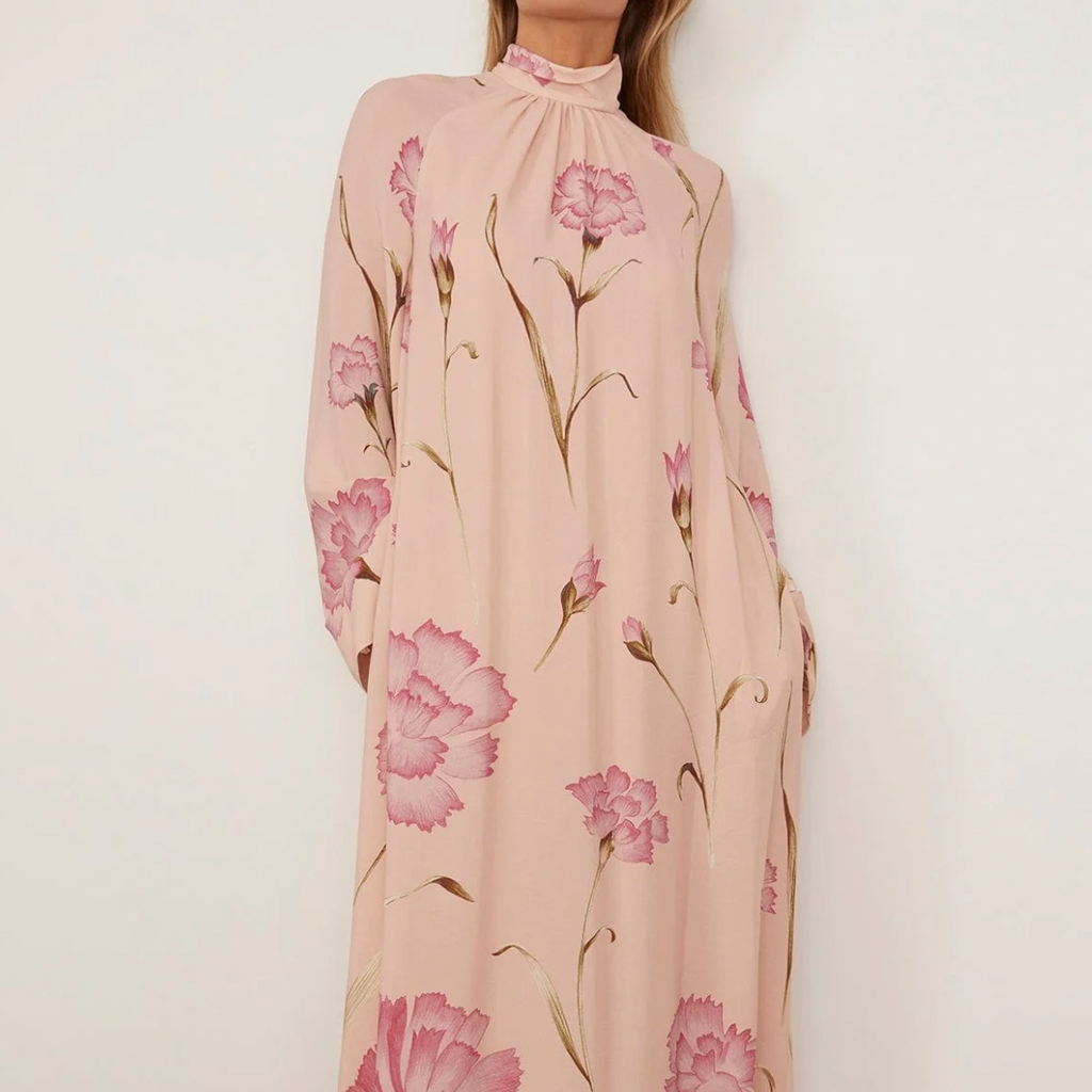 Floral Oversized Long-Sleeve Maxi Dress