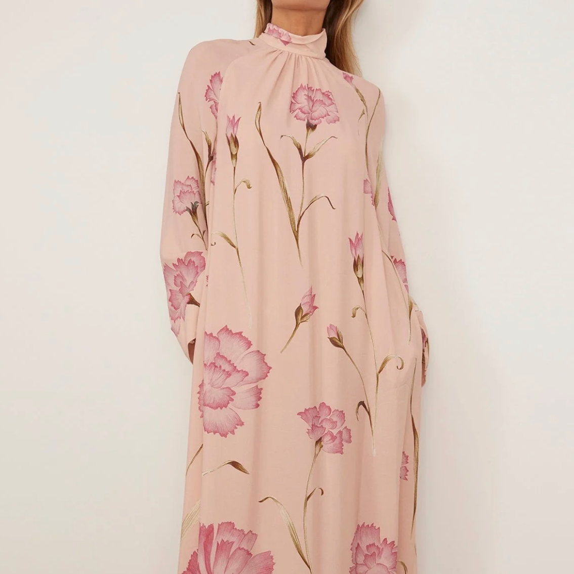 Floral Oversized Long-Sleeve Maxi Dress