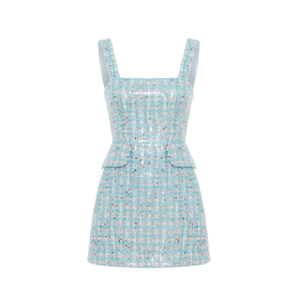 Sequin Tweed Mini Dress