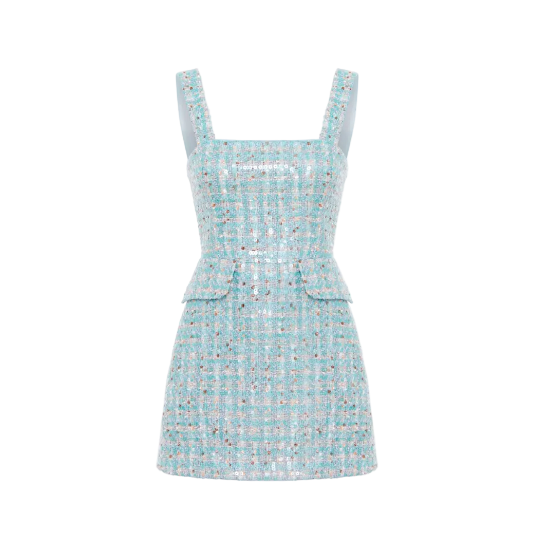 Sequin Tweed Mini Dress