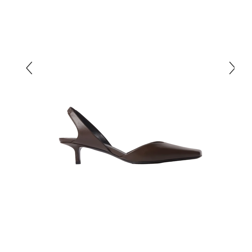 Brown Akila Leather Slingback Pumps