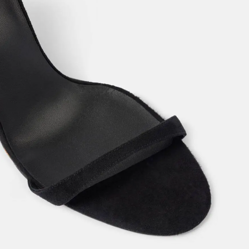 Black Tortoiseshell Leather Wedge Sandals