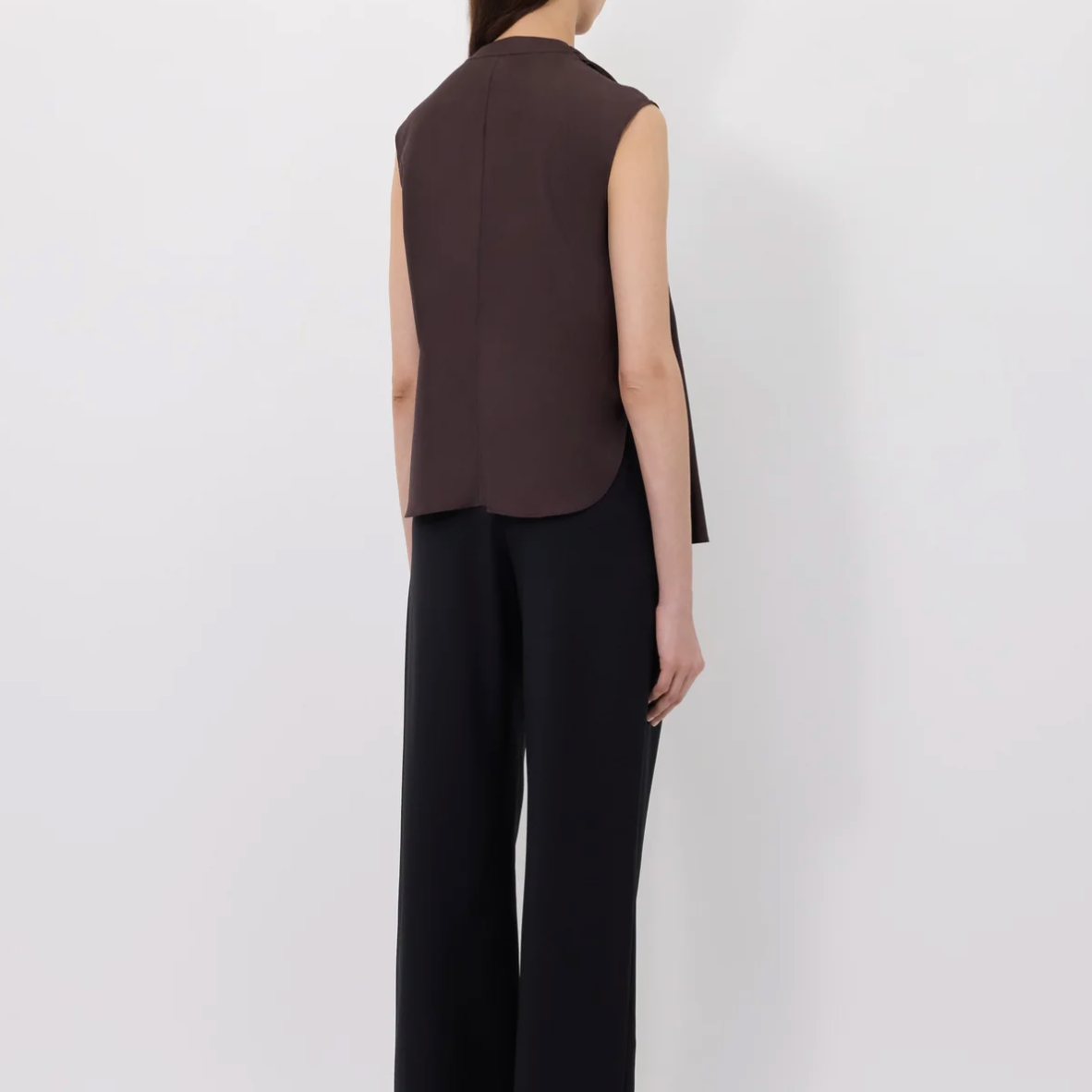 Sade Sleeveless Silk Twill Top