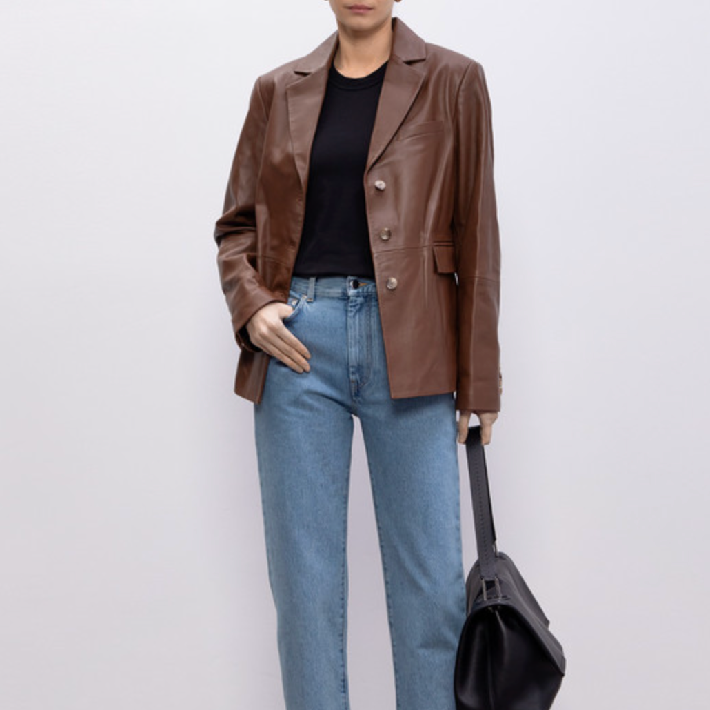 Brown Aldo Leather Jacket