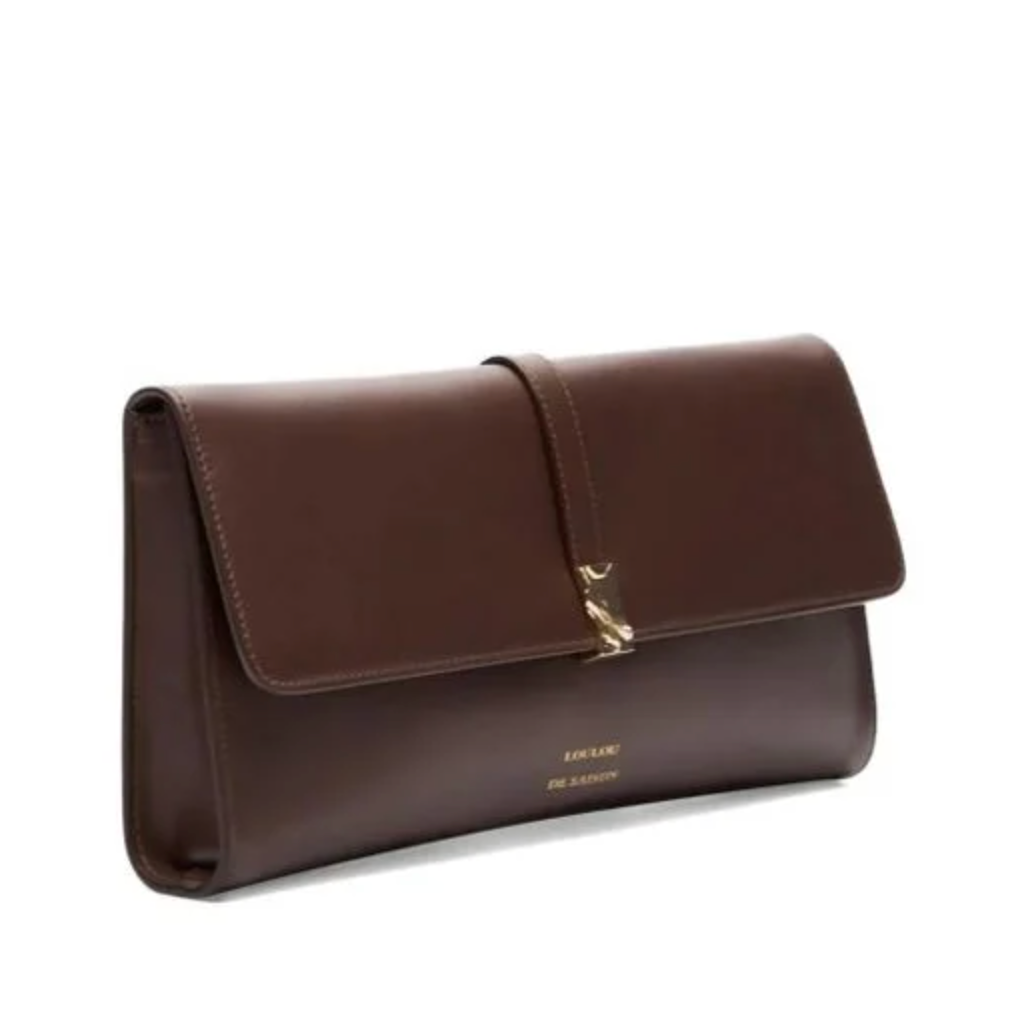 Brown Elmer Calf Leather Clutch