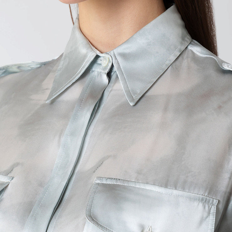 Printed Silk Shirt Dress