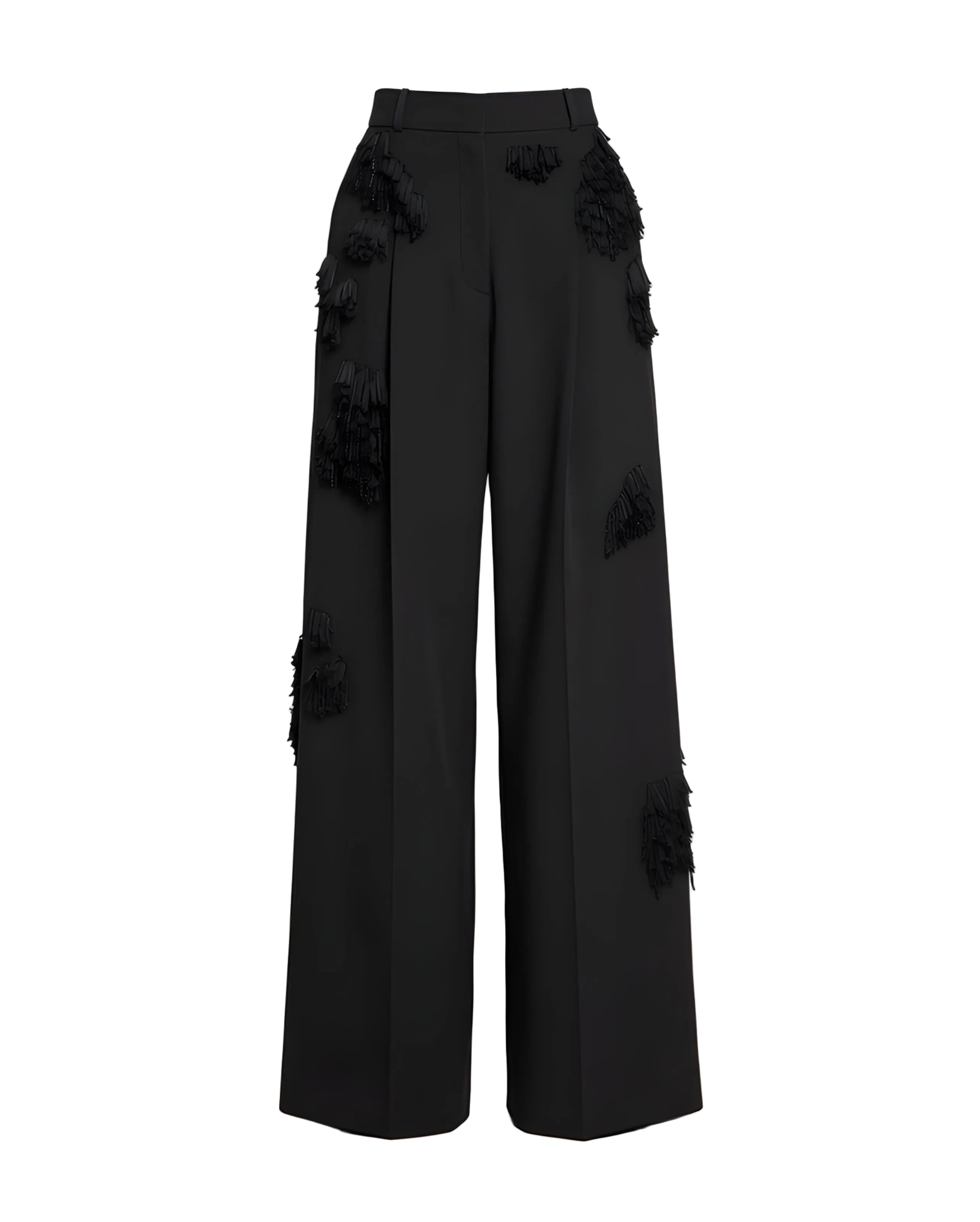 Fringed Narrow-Leg Pants