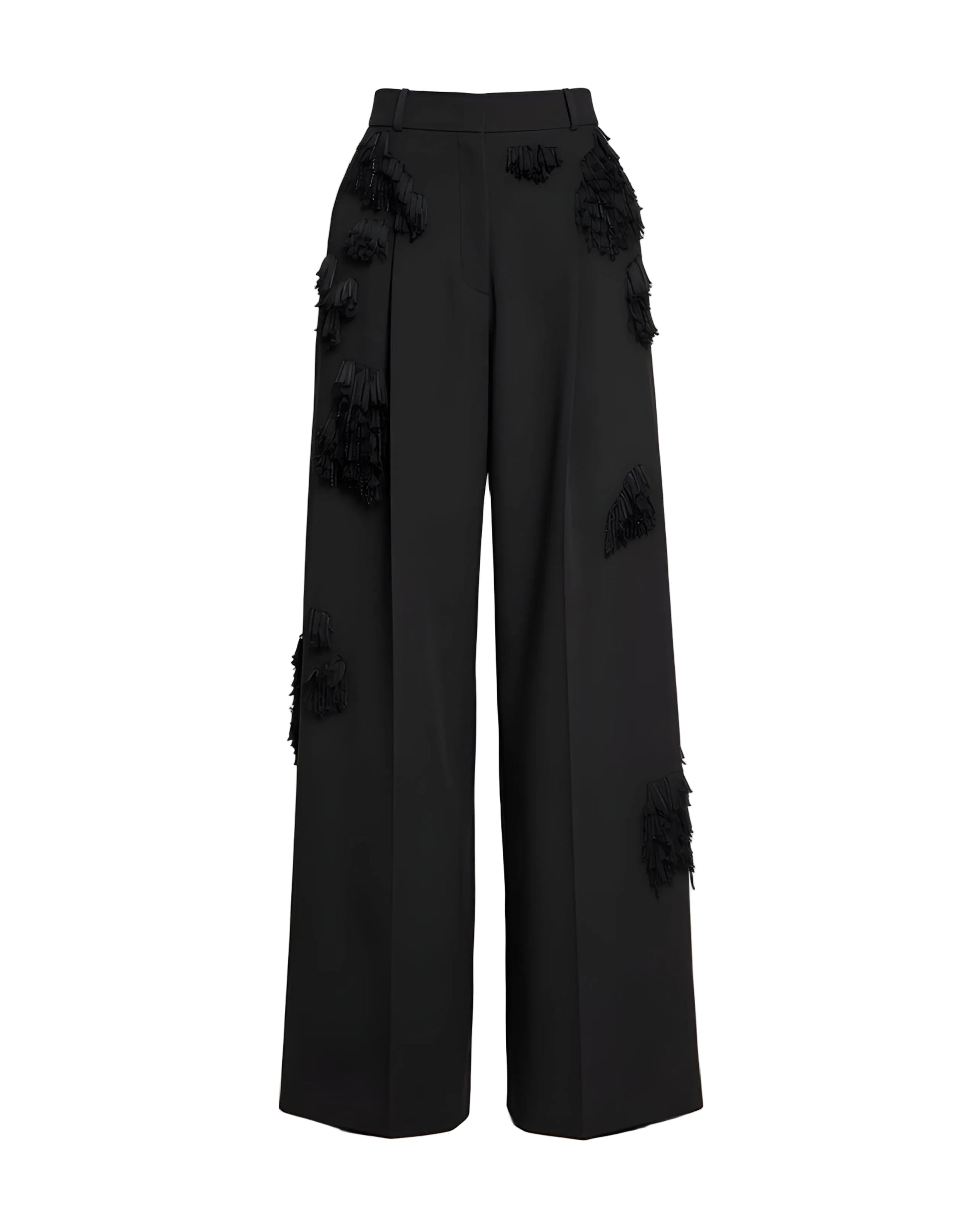 Fringed Narrow-Leg Pants