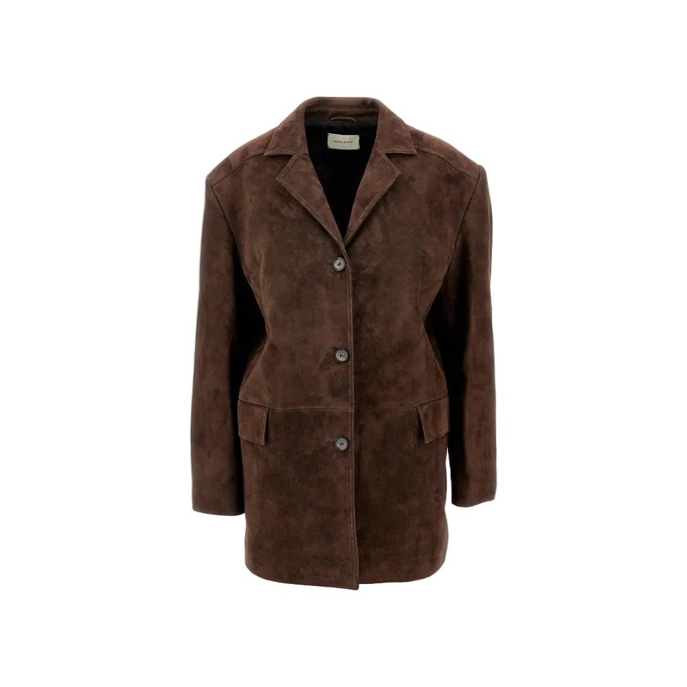 Brown Oversized Suede Leather Jacket
