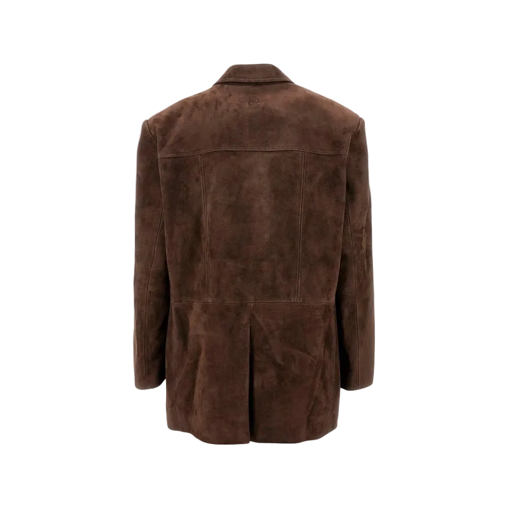 Brown Oversized Suede Leather Jacket