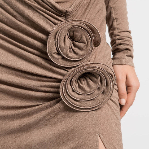 3D Floral Appliqué Maxi Skirt