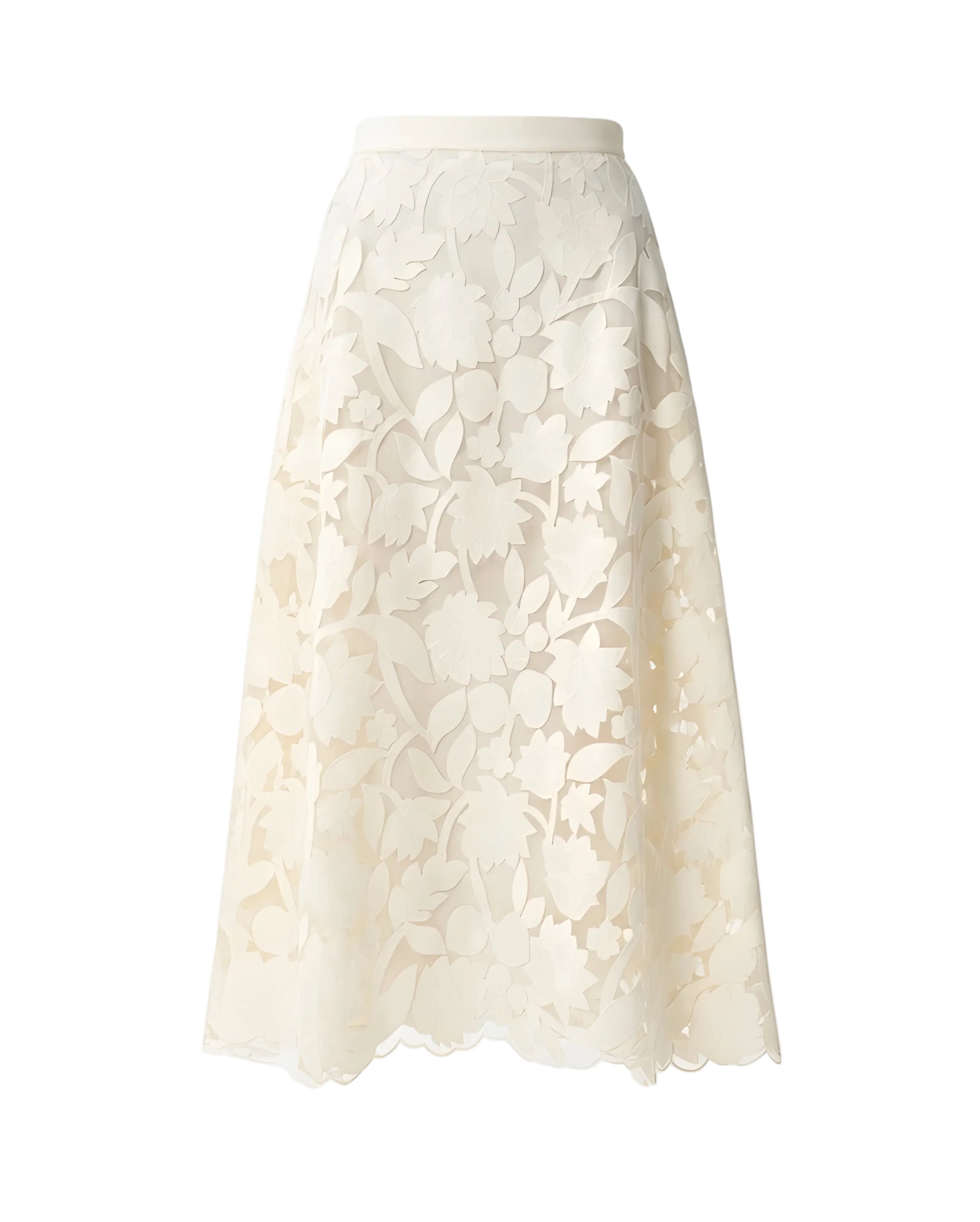 Tulle Embroidered Midi Skirt