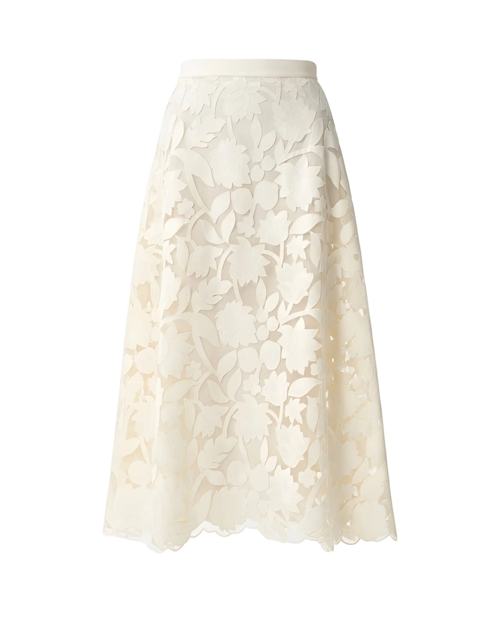 Tulle Embroidered Midi Skirt