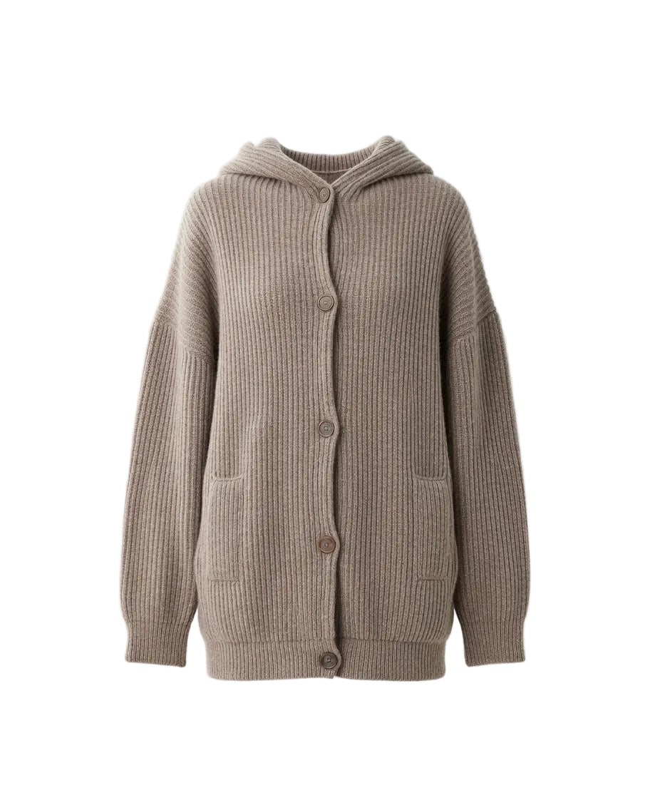 Hooded Knit Cardigan