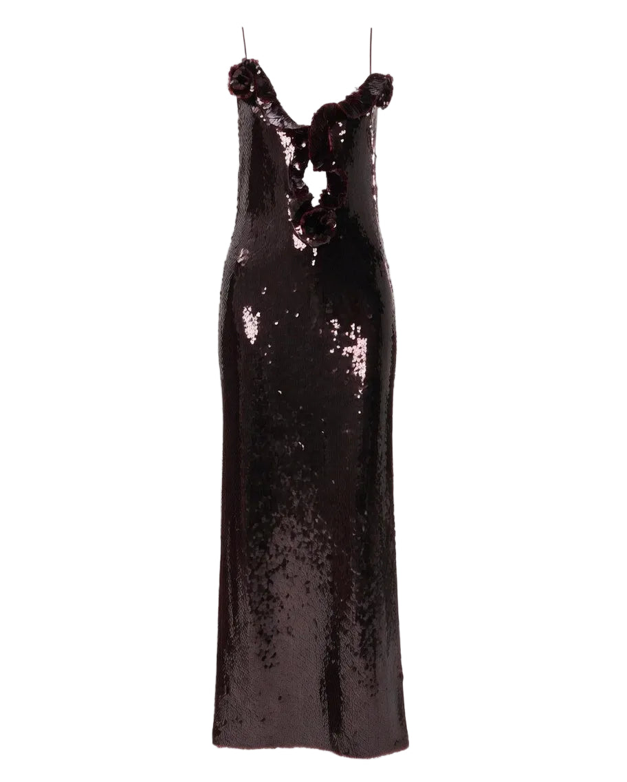 Sequin-Embellished Maxi Dress