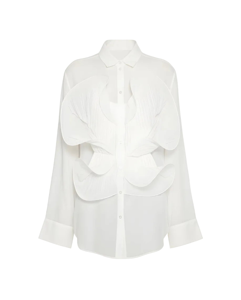 Del Core – Plissee-Hemd mit Orchideen-Print