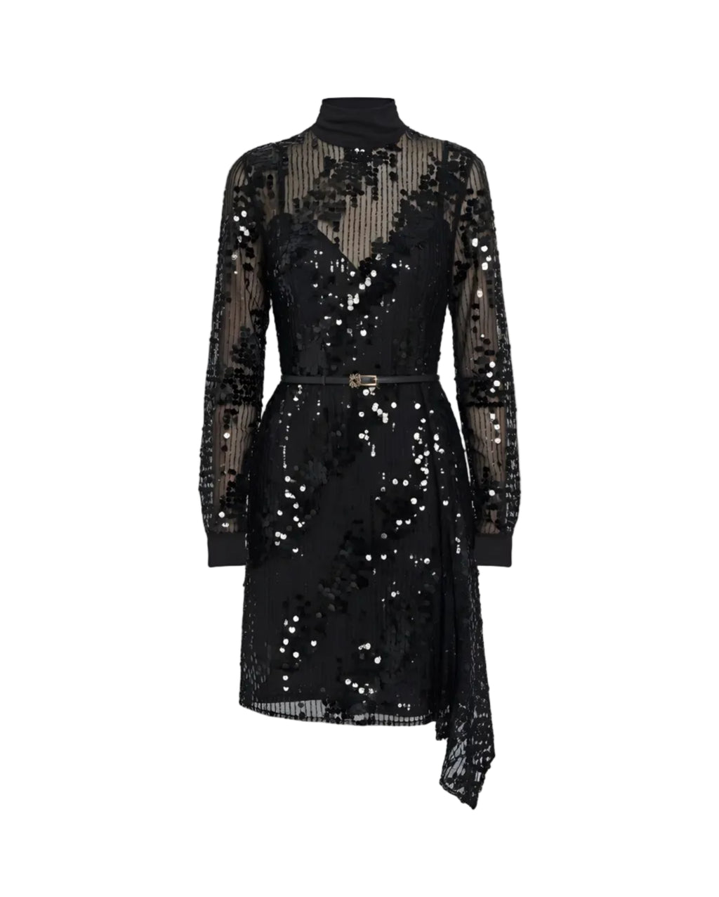 Black Long-Sleeve Mini Dress