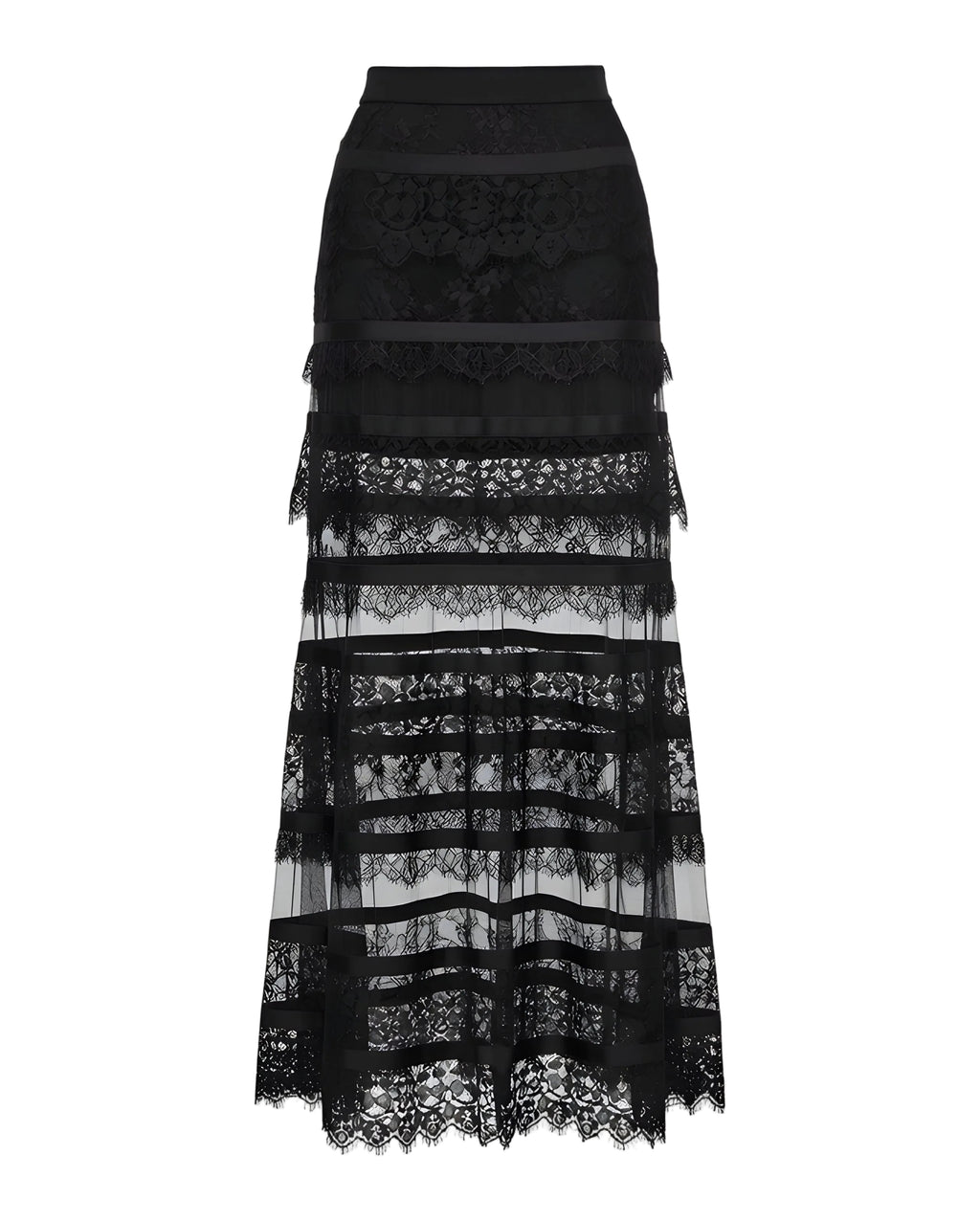 Black High-Waisted Lace Mermaid Skirt