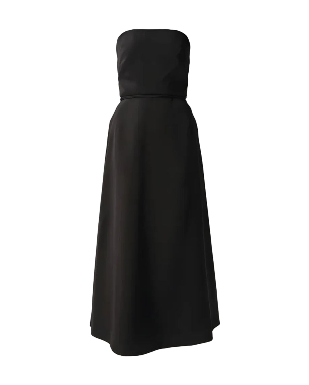 Strapless Lace-Detail Midi Dress