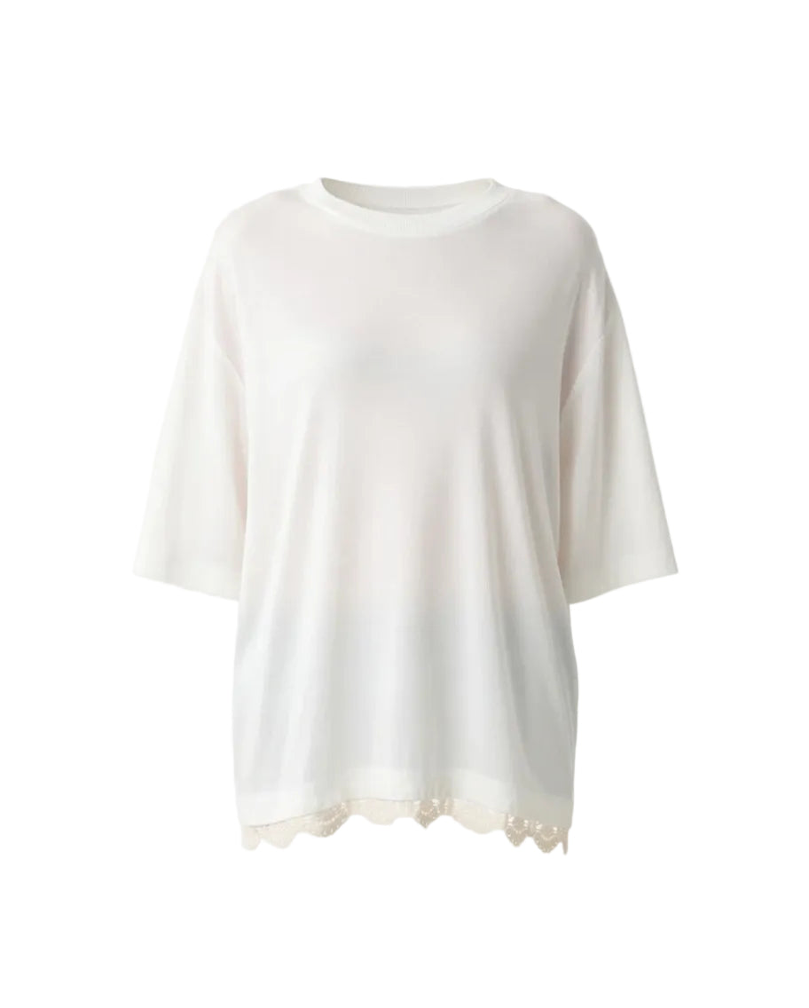 Lace-trim Oversized T-shirt