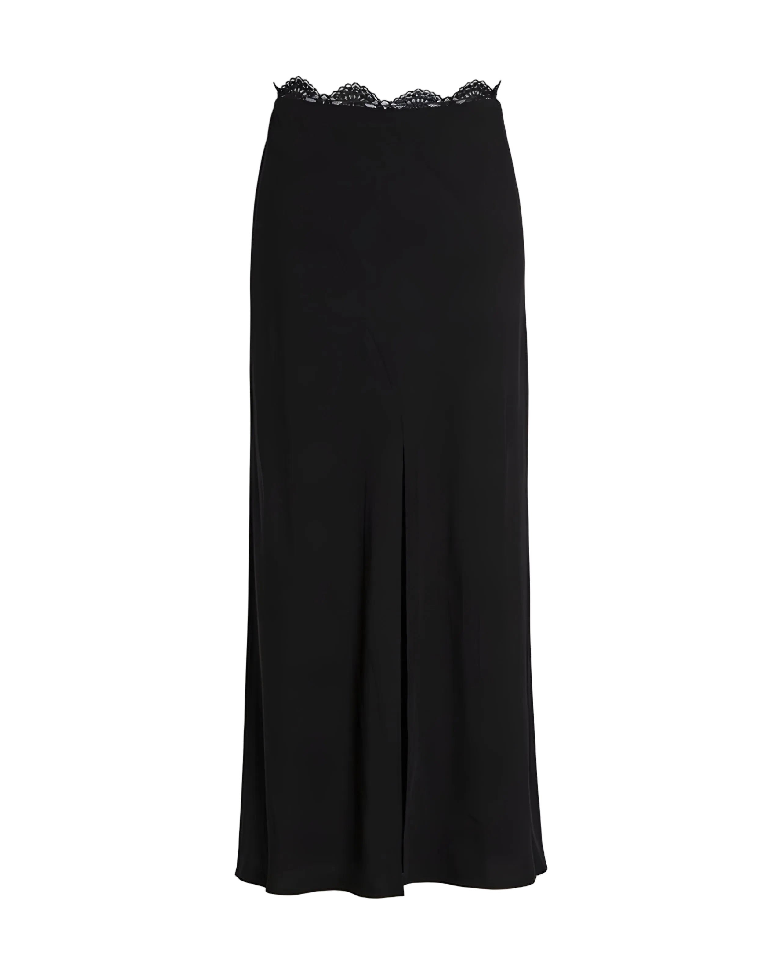 Lace-Detailed Midi Skirt