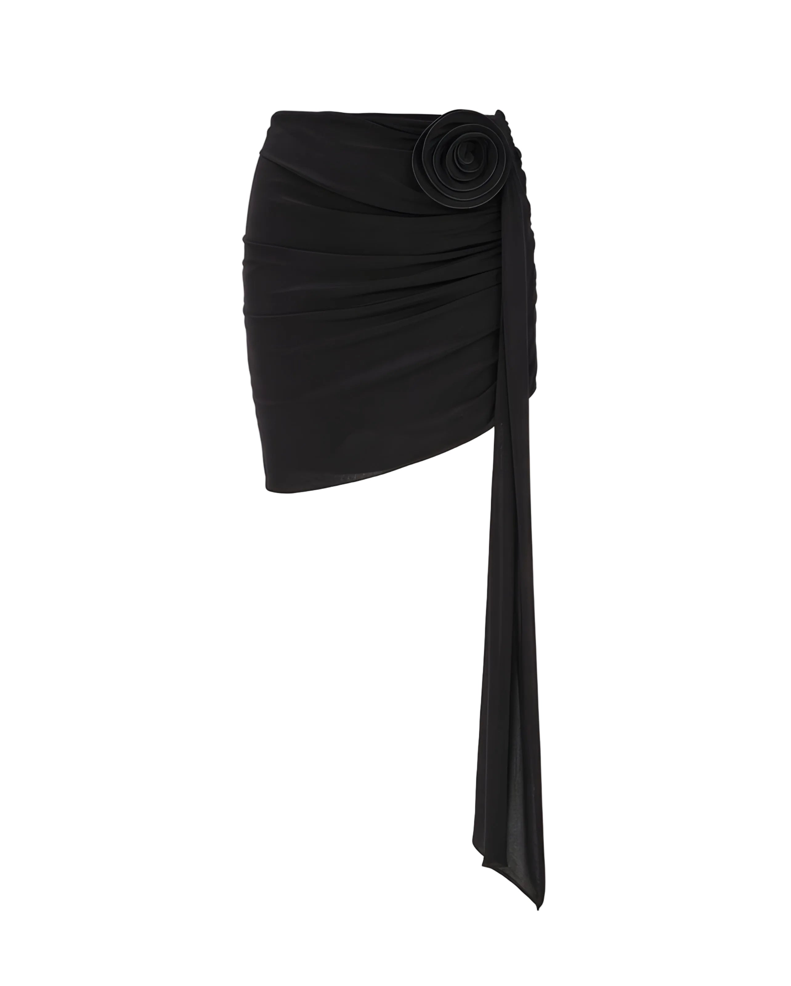 Draped Asymmetric Miniskirt