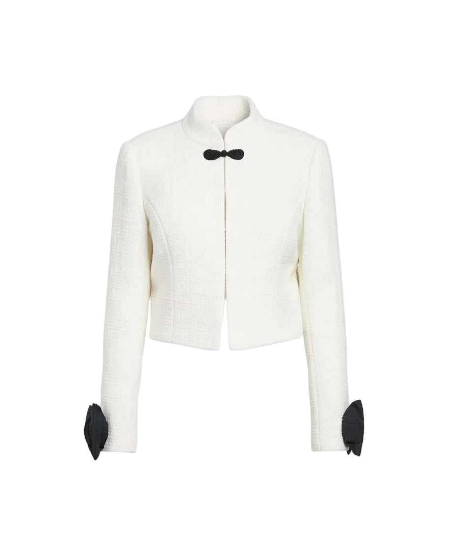 KALMANOVICH Jacke Tweed mit Schleifen rosa