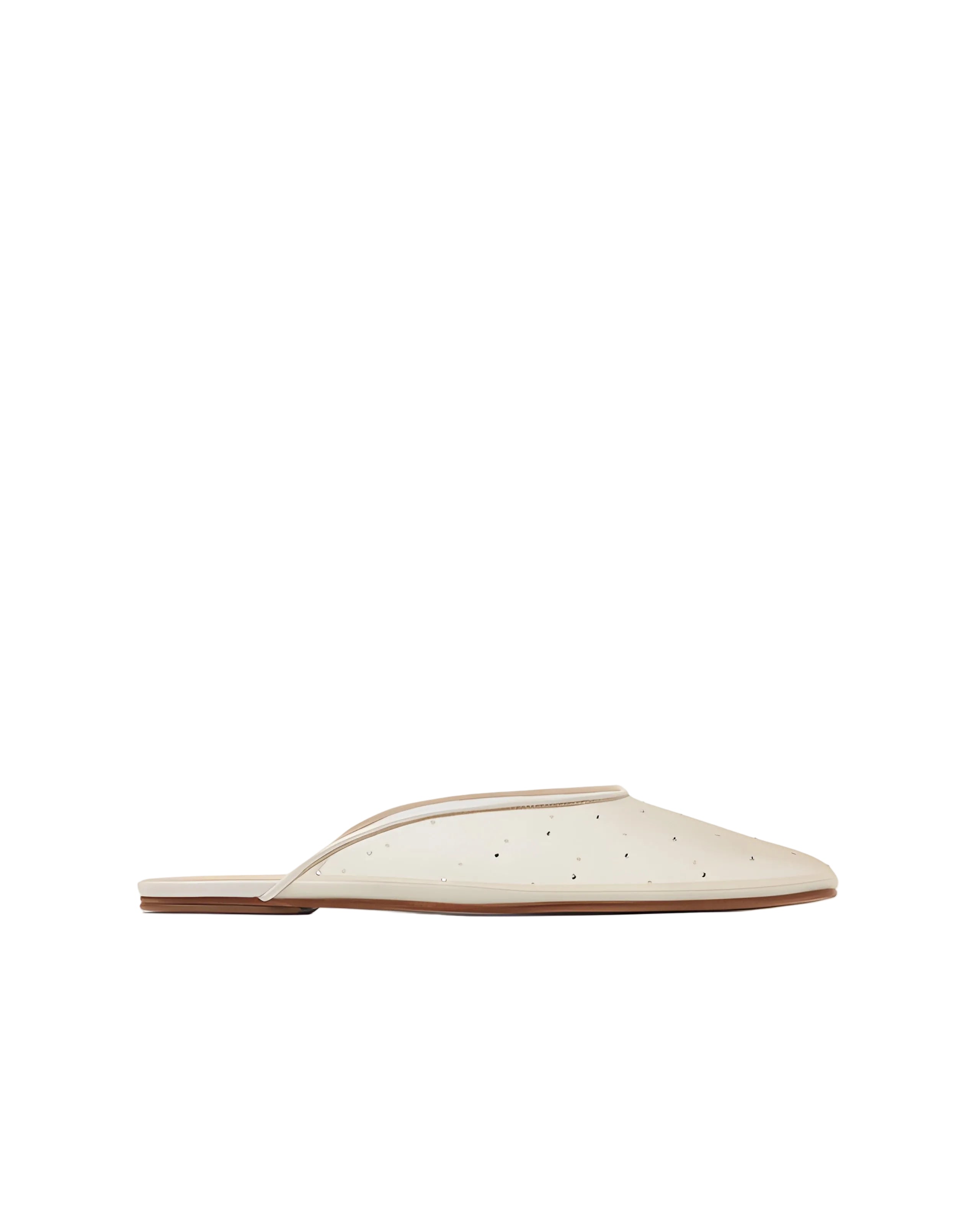 Crystal-Embellished Mesh Mules