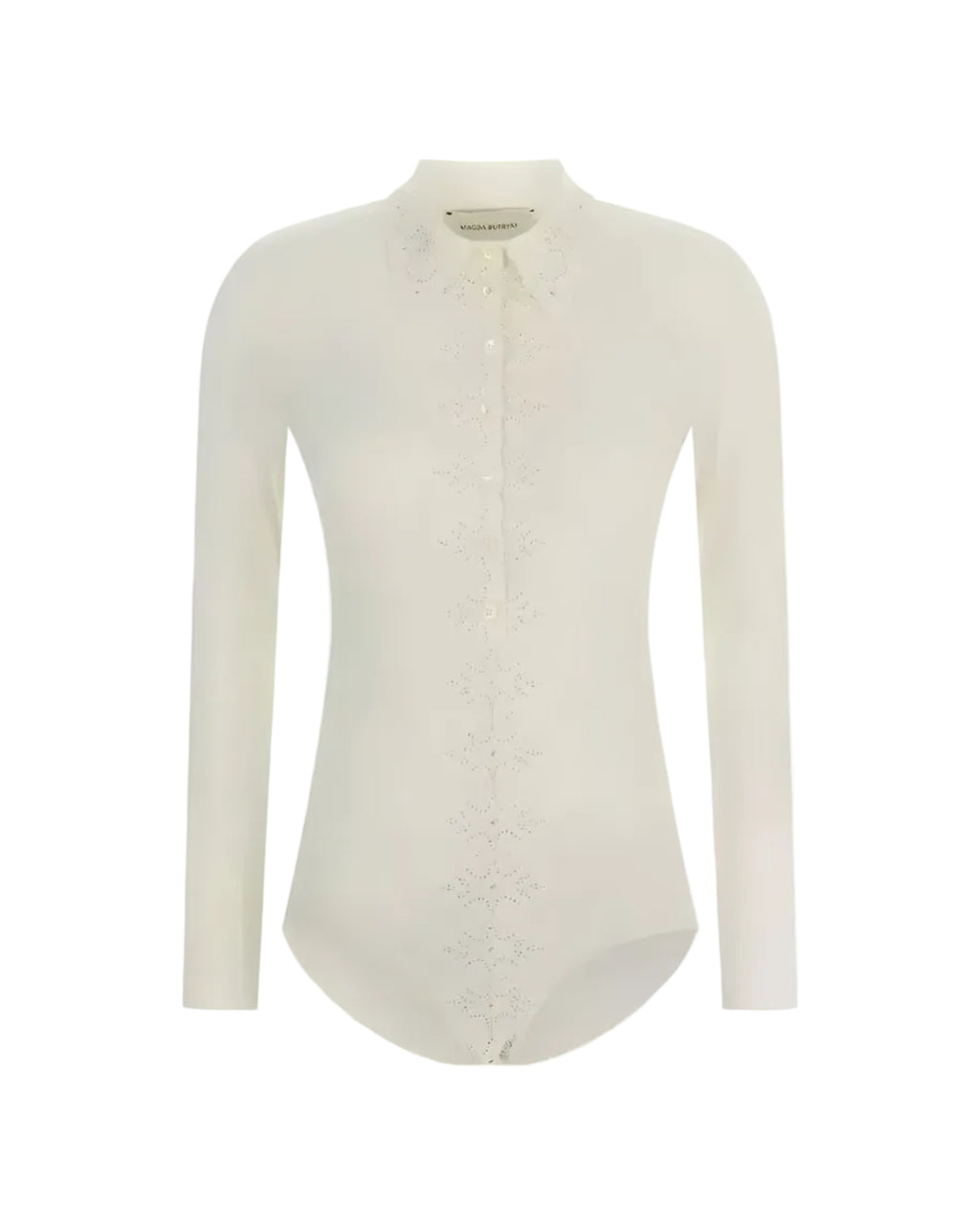 Collar-Embroidered Bodysuit