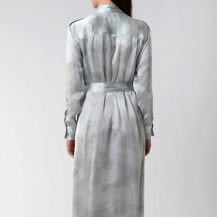 Printed Silk Shirt Dress