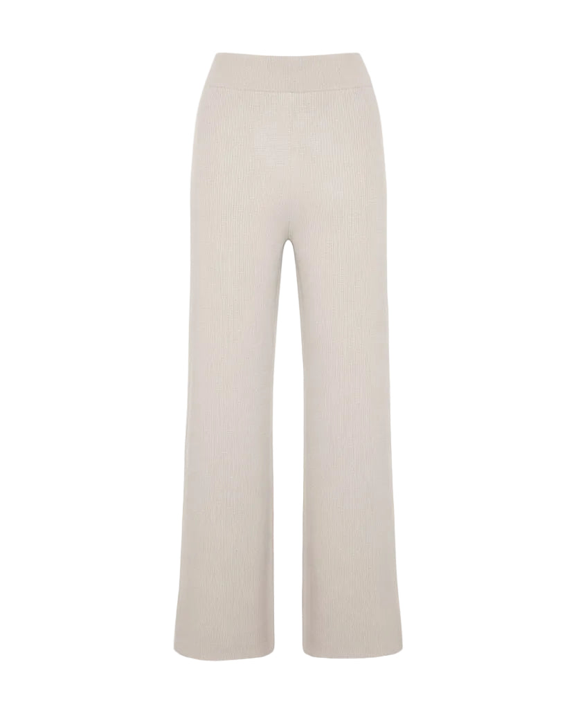 India Wide-Leg Cashmere Trousers