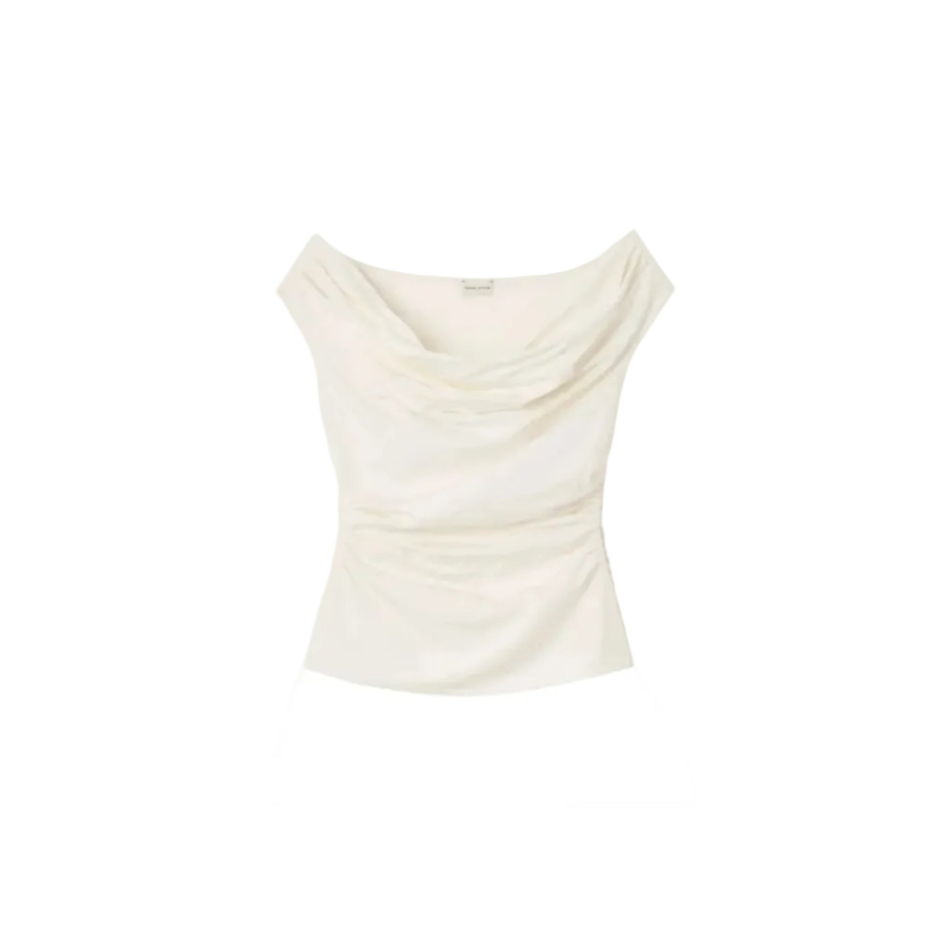 Off-The-Shoulder Draped Silk Top